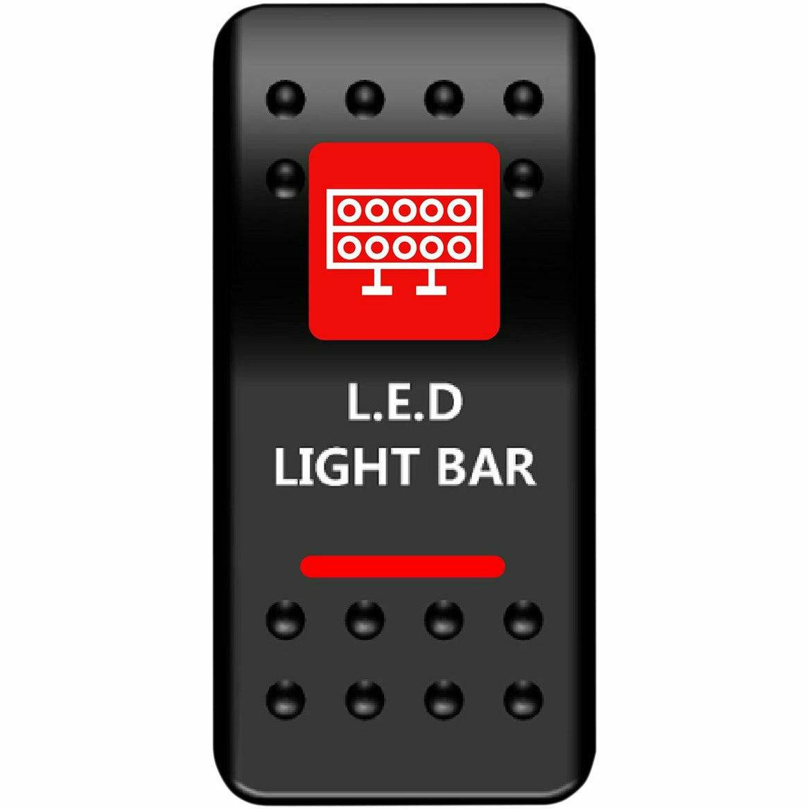 Moose Utility LED Light Bar Rocker Switch (Red)