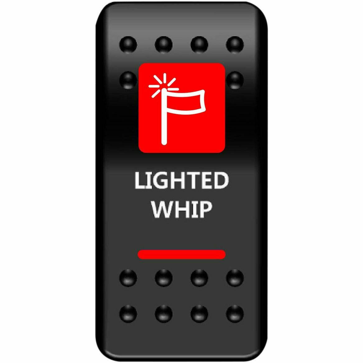 Moose Utility Lighted Whip Rocker Switch (Red)
