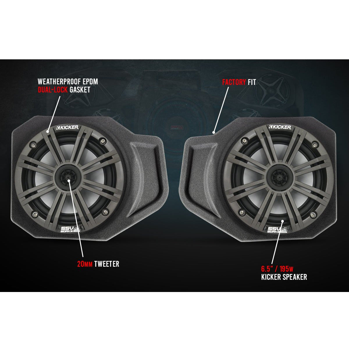 Polaris Ranger XP 1000 (2018+) Front Speaker Pods