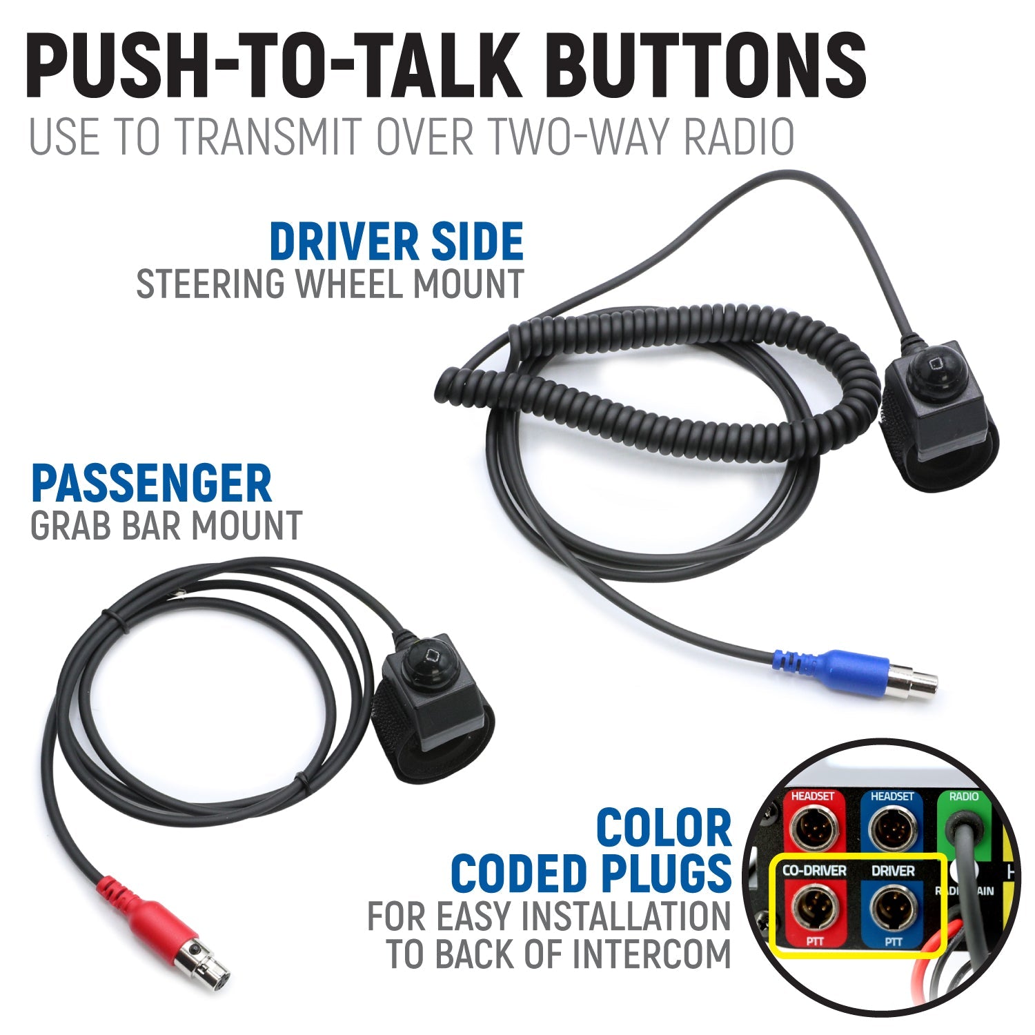 Polaris RZR XP Complete Communication Kit with Rocker Switch Bluetooth Intercom and 2-Way Radio