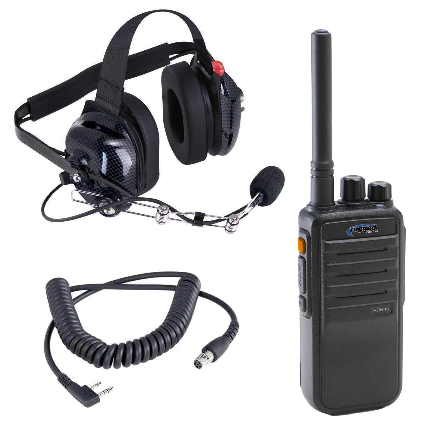 Crew Chief - H42 Spotter Headset and Rugged Handheld Radio Package