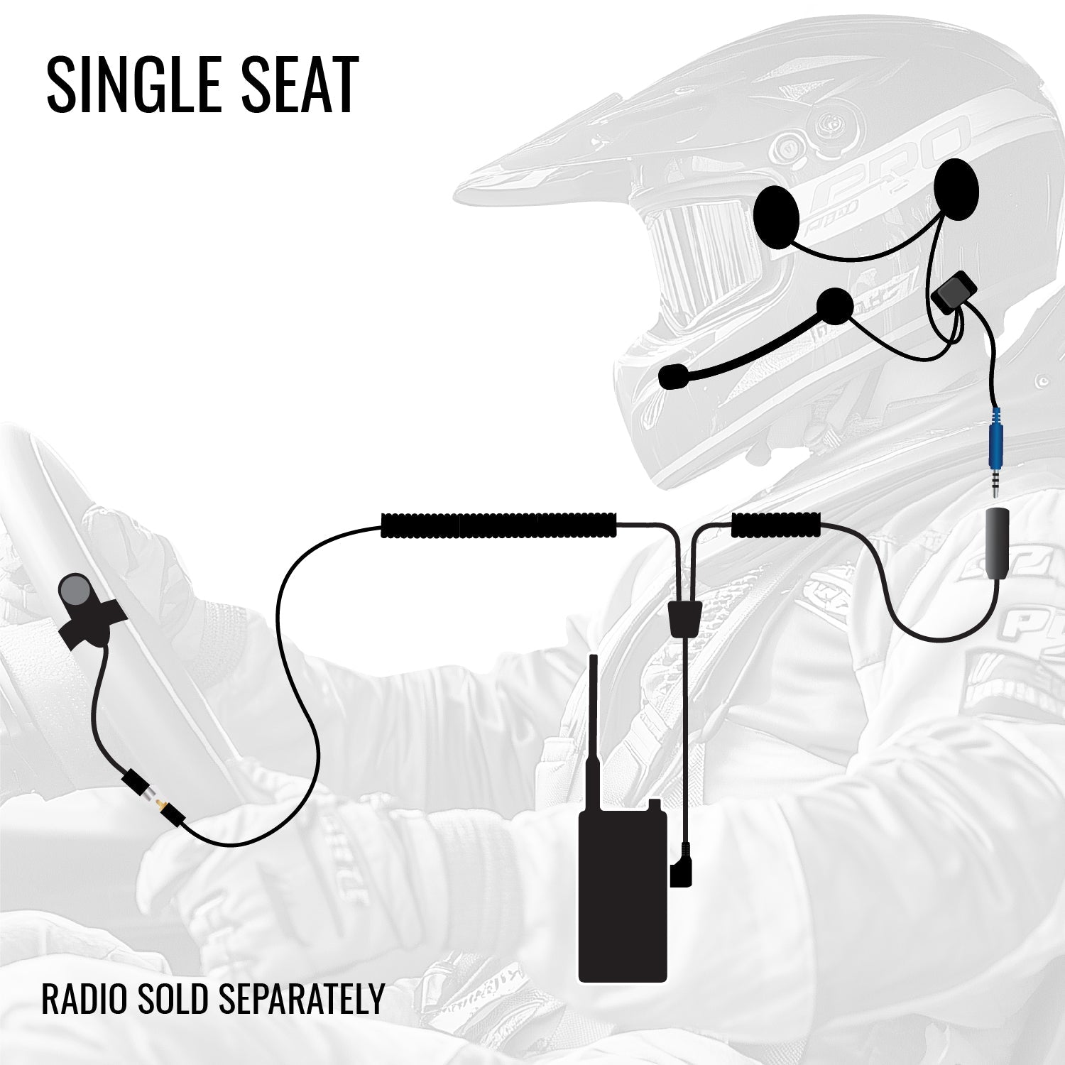 Single Seat or Moto Communication Kit without Radio - CLEARANCE