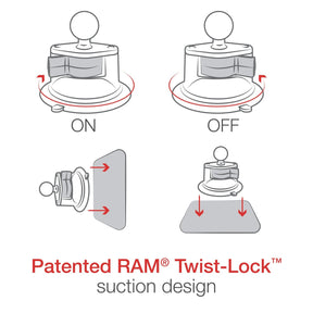 RAM Twist-Lock Suction Cup Base with Ball