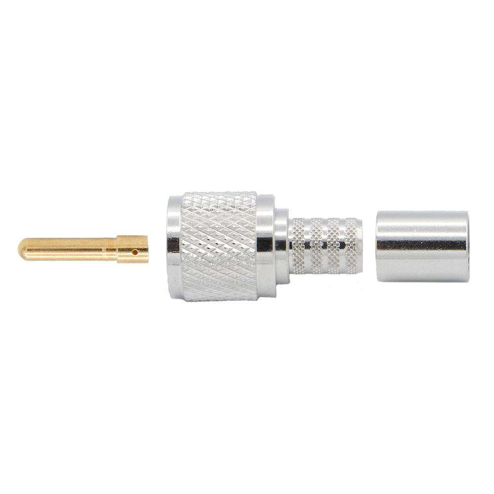 Crimp-on Male PL-259 UHF Connector for Rugged LMR400-UF - RG8 Cable