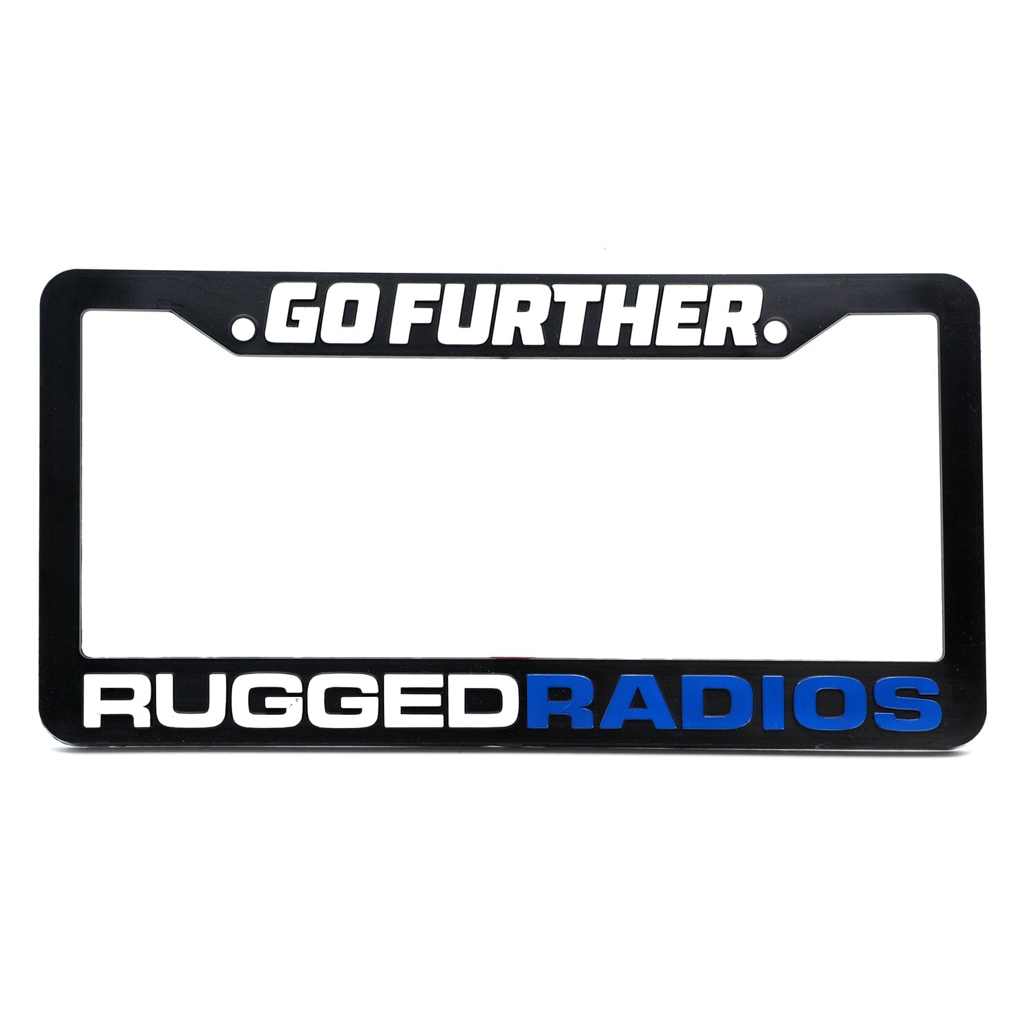 Go Further Rugged Radios License Plate Frames for Cars, Trucks, and Motorcycles