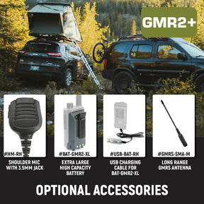 GREAT OUTDOORS PACK - GMR2 PLUS - GMRS / FRS Two Way Handheld Radios with Accessories