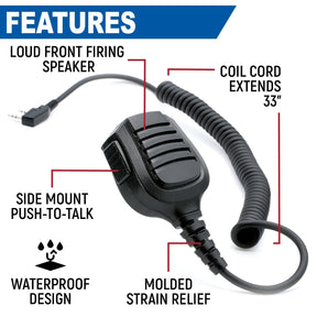 Hand Speaker Mic Waterproof for Handheld Radios