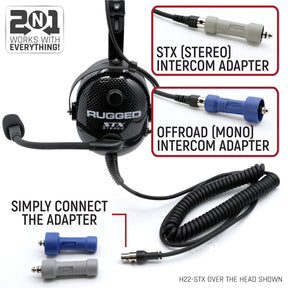 ULTIMATE HEADSET for STEREO and OFFROAD Intercoms - Over The Head or Behind The Head