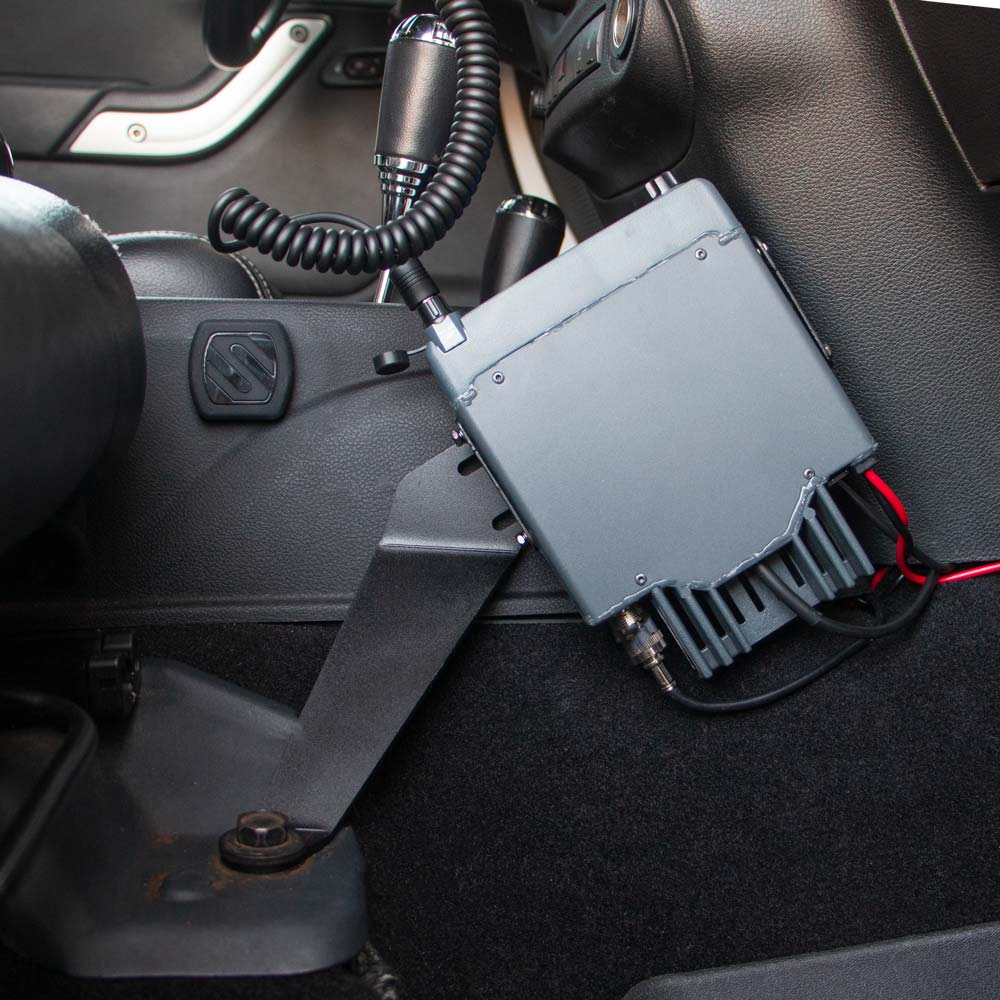 Mobile Radio Mount for Jeep JK 2 Door and JKU 4 Door • Passenger Side Interior