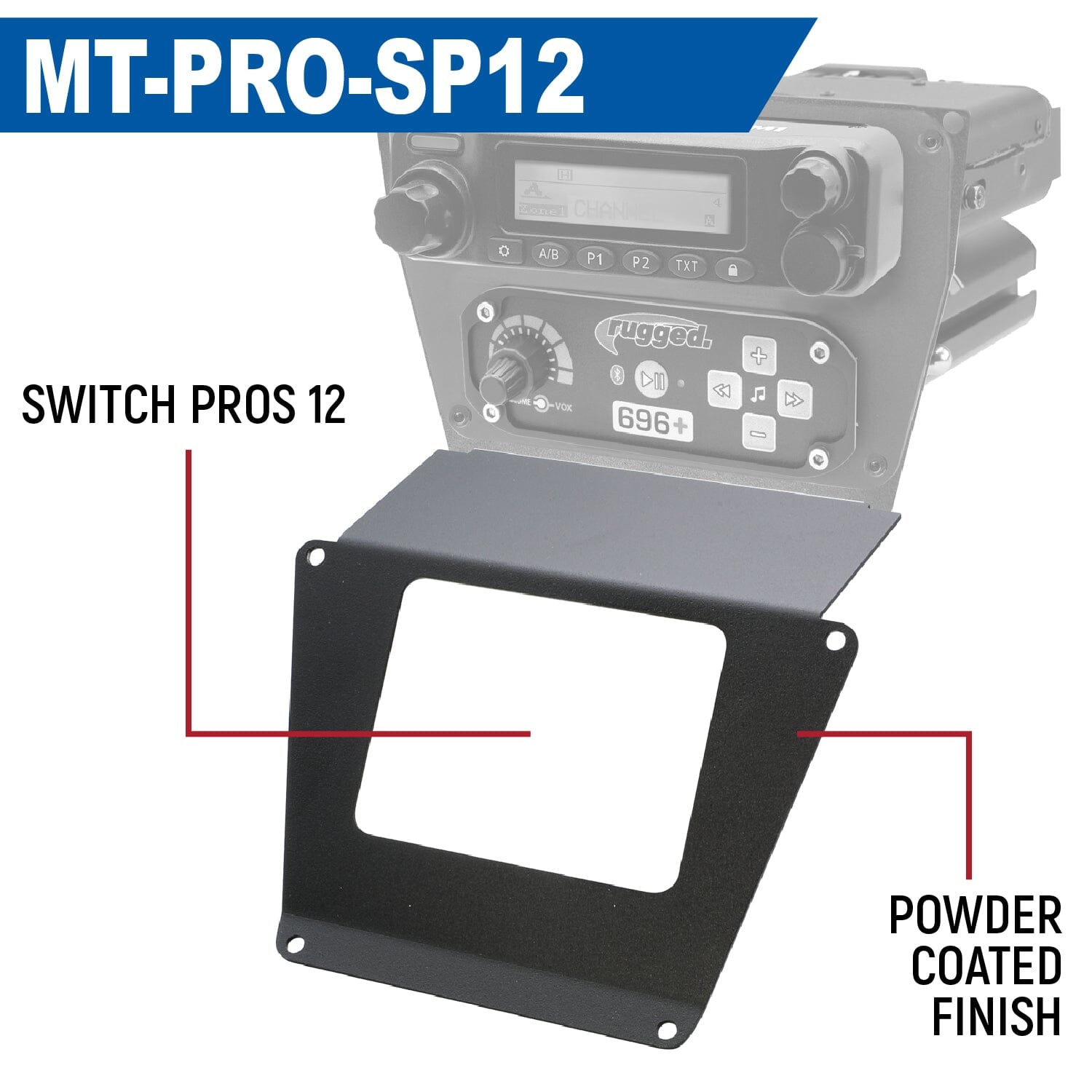 Lower Accessory Panel for Polaris RZR PRO XP, RZR Turbo R, and RZR PRO R Dash Mount Radio and Intercom