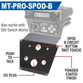 Lower Accessory Panel for Polaris RZR PRO XP, RZR Turbo R, and RZR PRO R Dash Mount Radio and Intercom