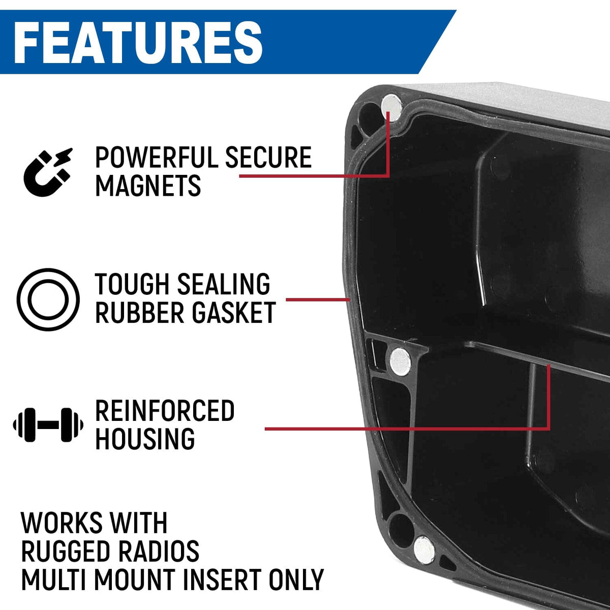 Magnetic Radio & Intercom Cover for Rugged Radios Multi Mount Insert