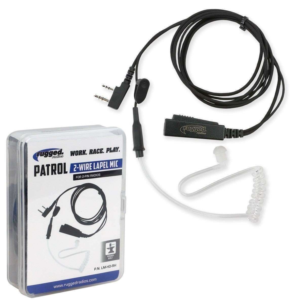 Lapel Mic - 2 Wire with Acoustic Tube for Handheld Radios