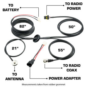 Power and Antenna Cable Harness for Jeep JT, JL