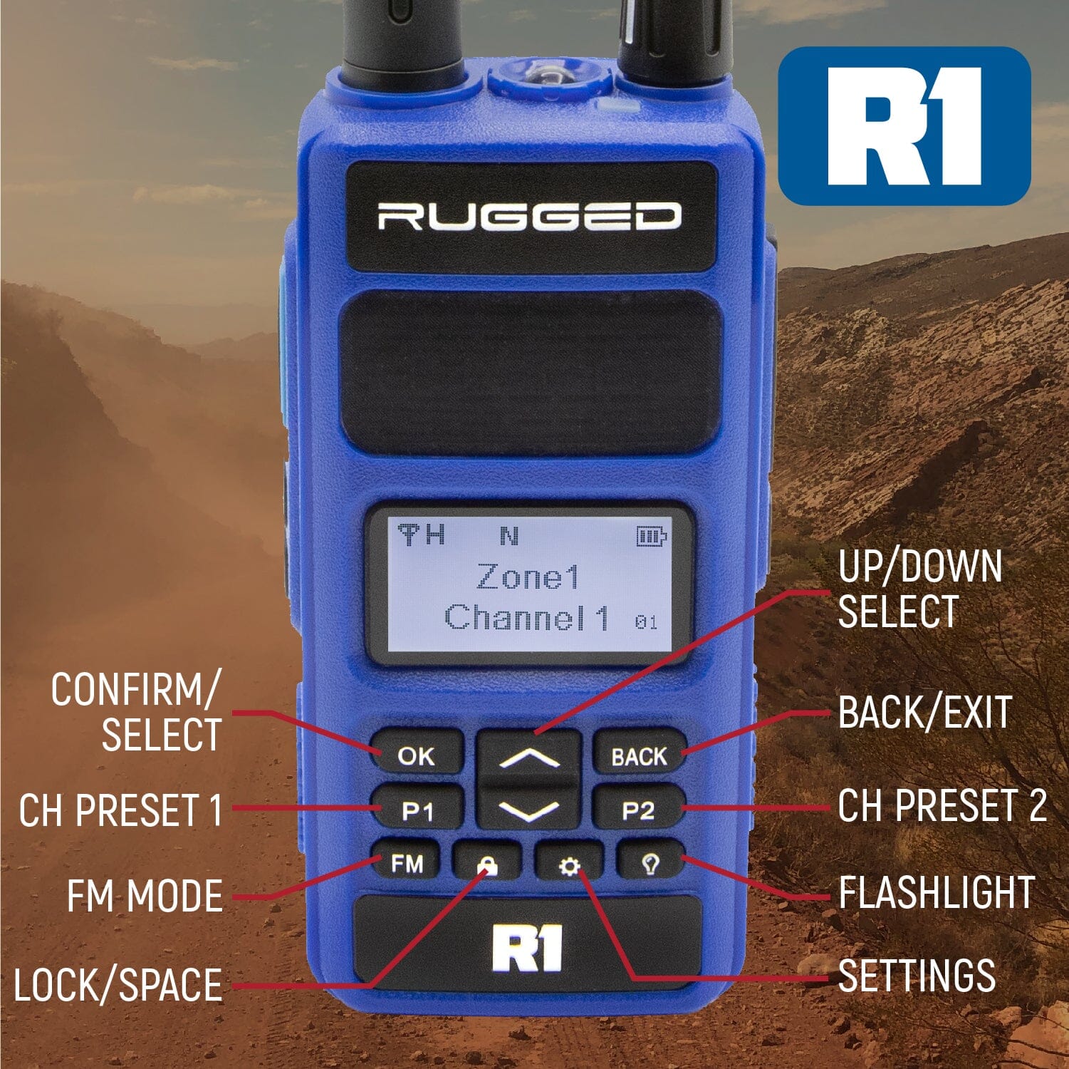 R1 READY PACK - Rugged R1 - Business Band Two Way Handheld Radios - Digital and Analog