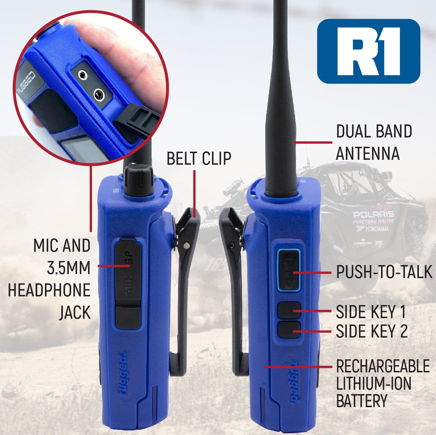 R1 READY PACK - Rugged R1 - Business Band Two Way Handheld Radios - Digital and Analog