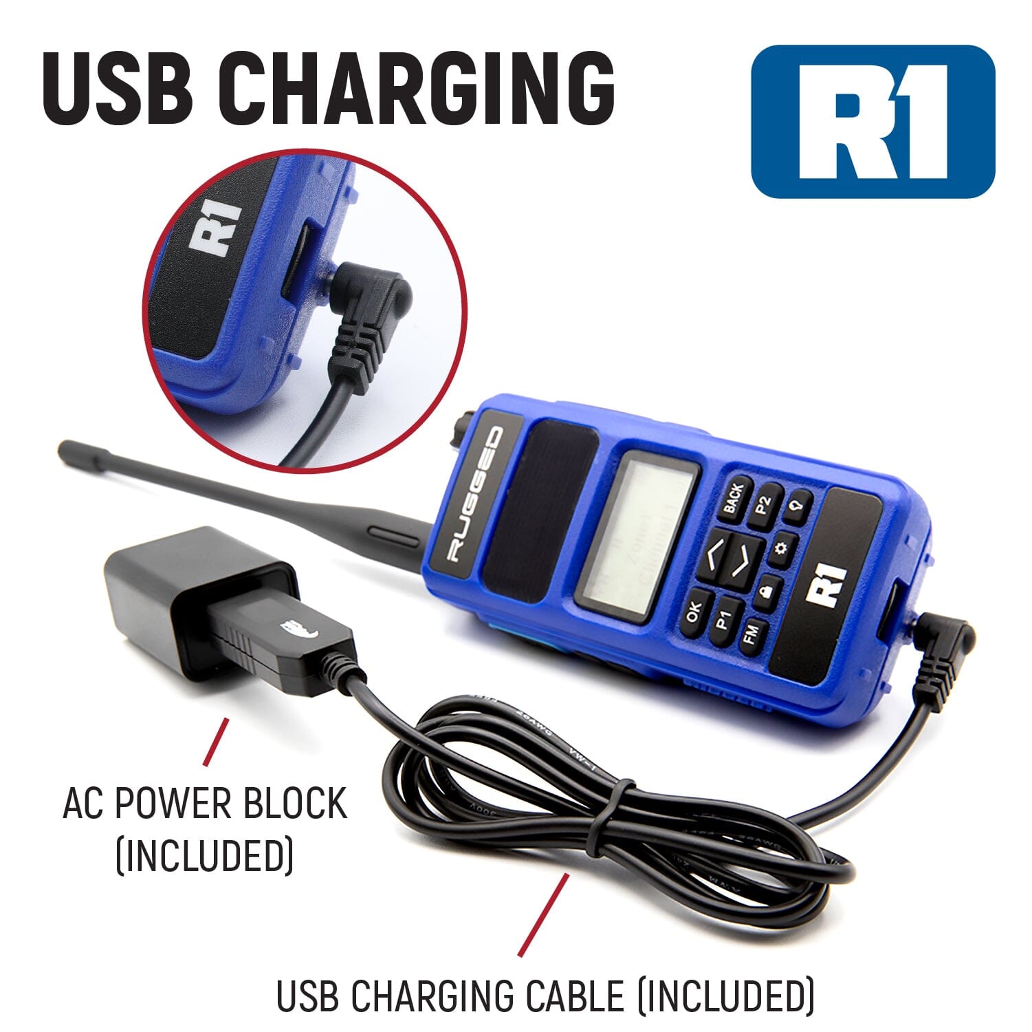 R1 READY PACK - Rugged R1 - Business Band Two Way Handheld Radios - Digital and Analog