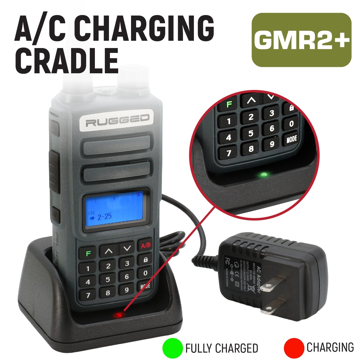 GMRS and FRS Handheld Two Way Radio - Model GMR2-PLUS - Orange - CLEARANCE