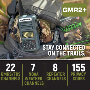 GMRS and FRS Handheld Two Way Radio - Model GMR2-PLUS - Orange - CLEARANCE