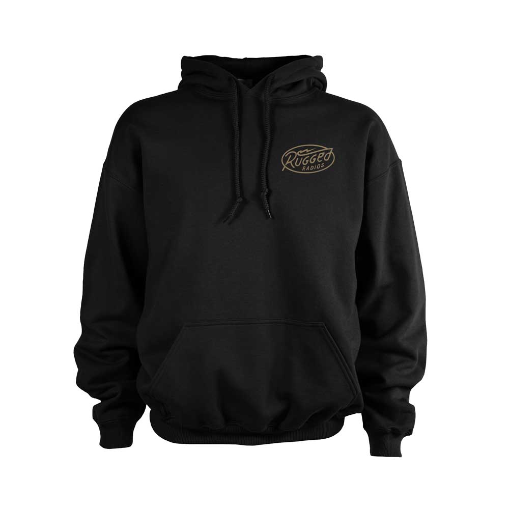 Rugged Radios 'Bolt' Men's Pullover Hoodie - Black