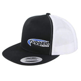 Rugged Radios Flat Bill Snapback Hat - Black and White