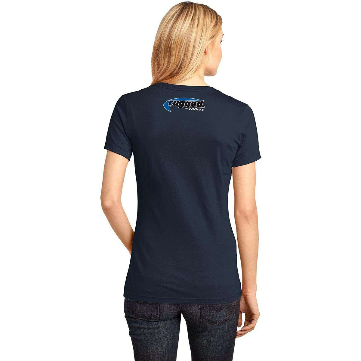 Rugged Radios CLASSIC Ladies V-Neck - Navy Blue - Size Small - CLEARANCE