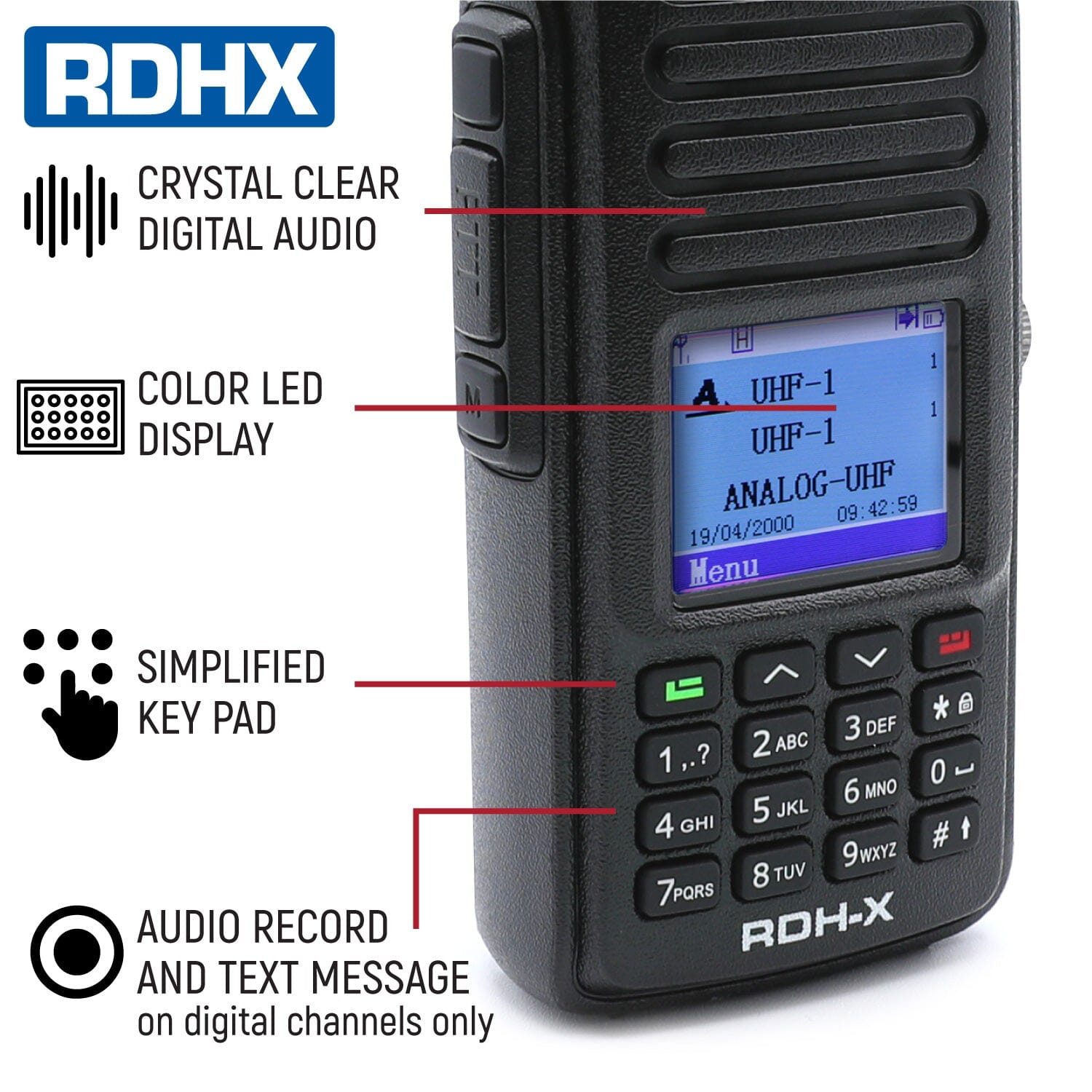 WATERPROOF - Rugged RDH-X - Business Band Two Way Handheld Radio - Digital and Analog