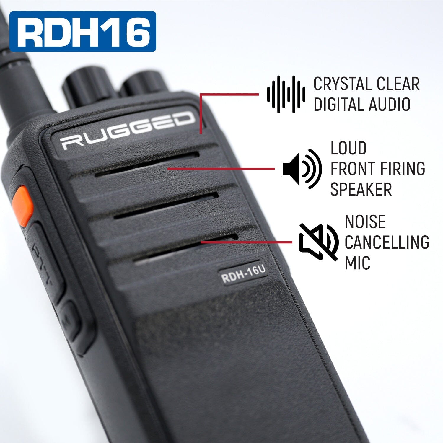 Rugged RDH16 - Business Band Two Way Handheld Radio - Digital and Analog