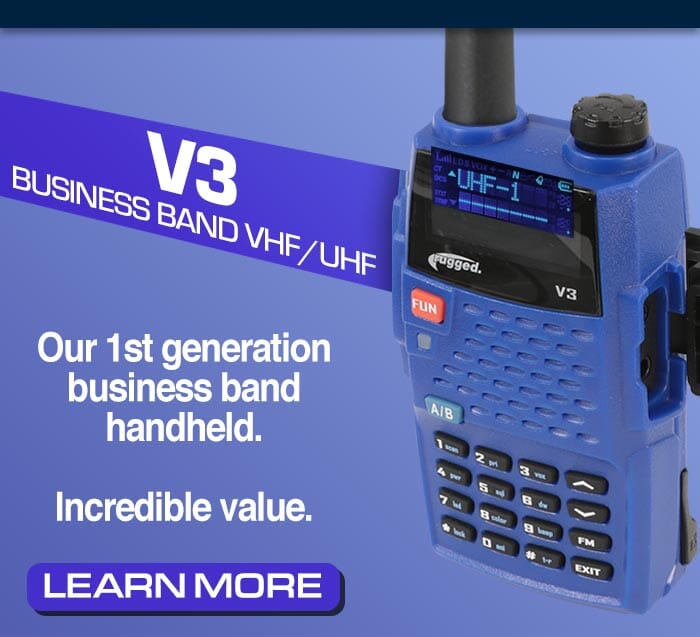 ANALOG ONLY - Rugged V3 - Business Band Two Way Handheld Radio