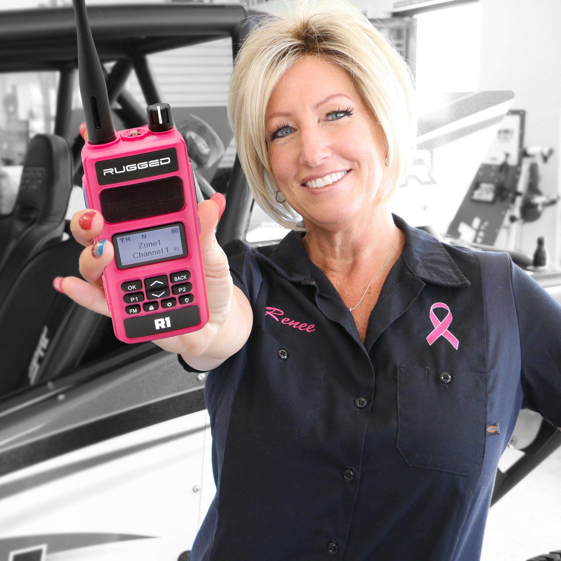 PINK - Rugged R1 - Business Band Two Way Handheld Radio - Digital and Analog