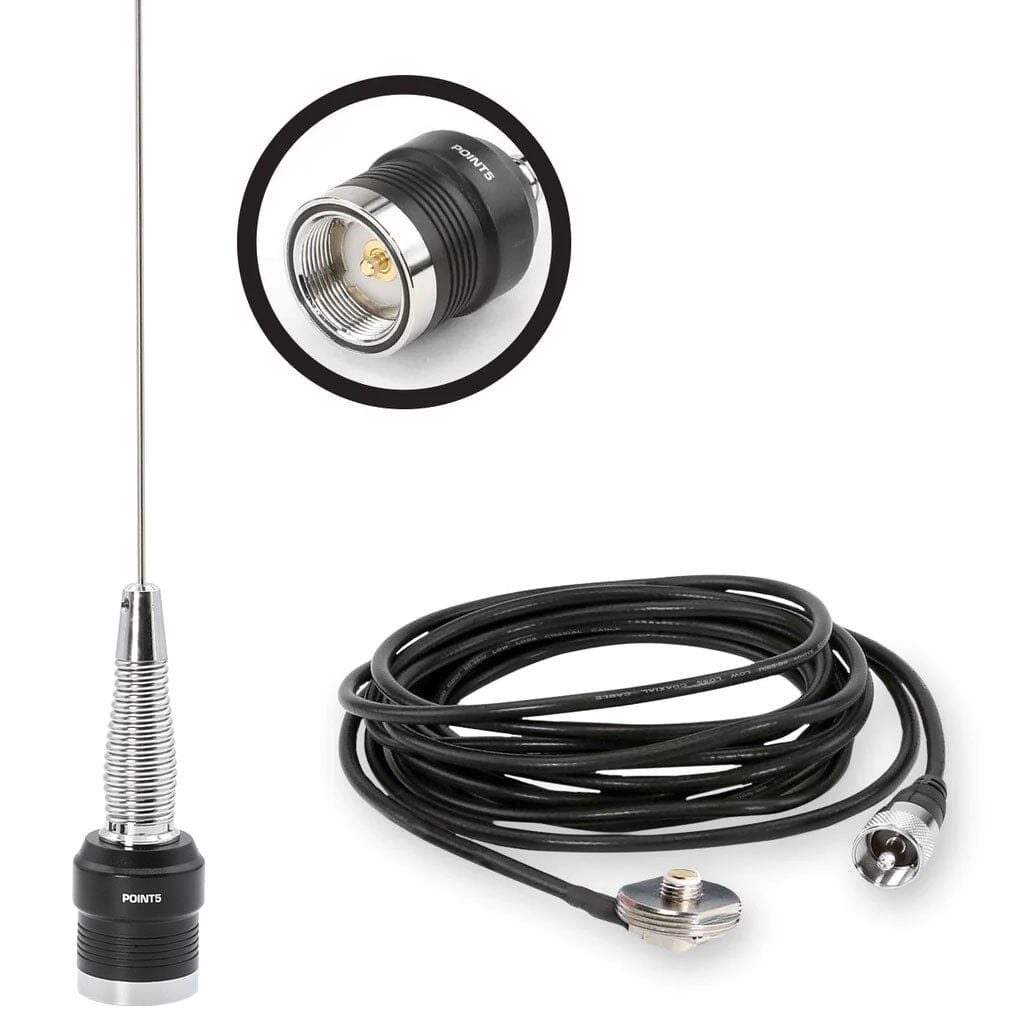 GMRS / UHF No Ground Plane (NGP) Whip Antenna Kit & NMO Mount