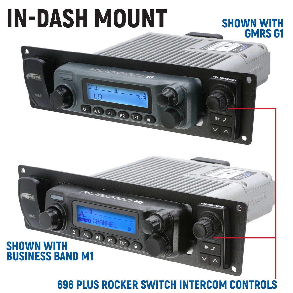 Yamaha Wolverine RMAX Complete Communication Kit with Rocker Switch Bluetooth Intercom and 2-Way Radio