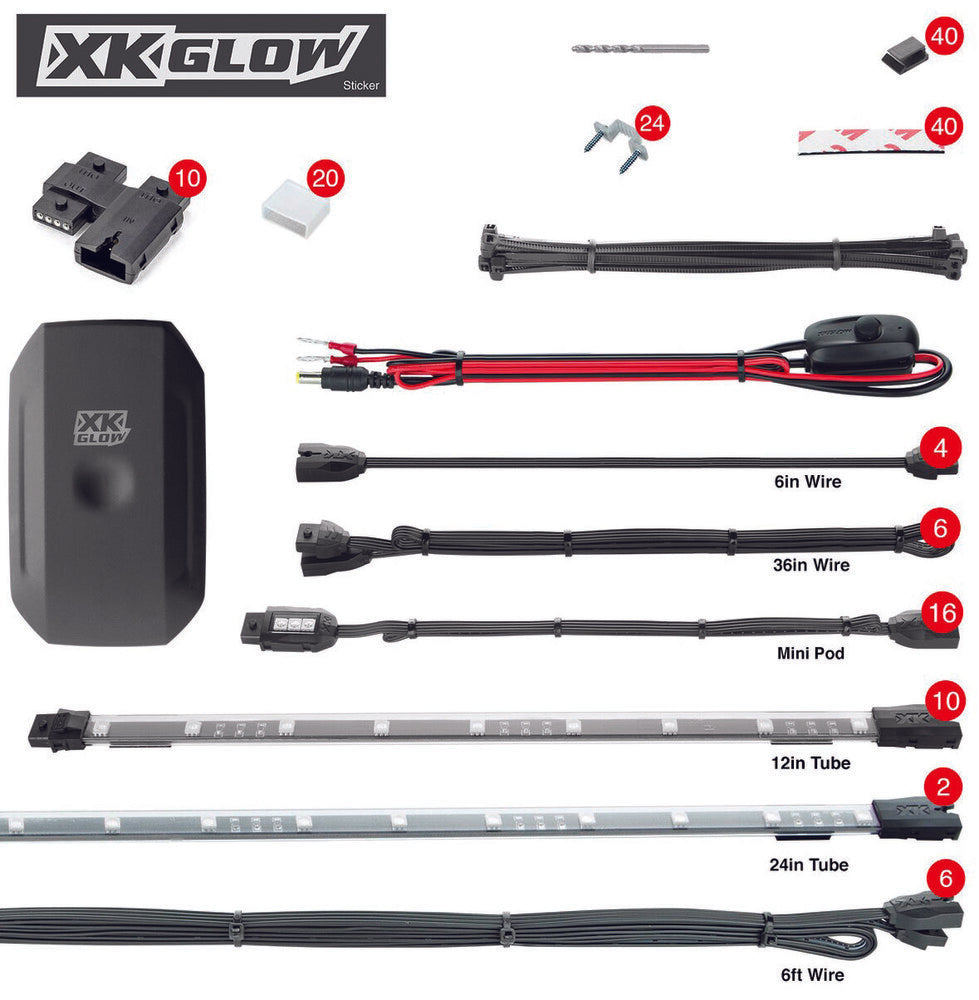 XK GLOW 28PC XKCHROME RGB UTV KIT