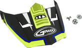 VISOR W/SCREWS UNCLE MX-46 MATTE BLK/HI-VIS YLW/BLUE XS-S