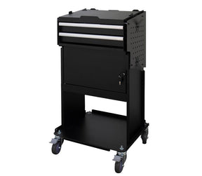 ECC22041DG  2-Drawer Tech Series Mobile Computer Service Cart with Locking Cabinet (Gloss Black)