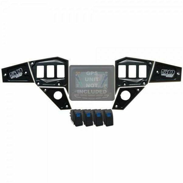 50 Caliber Racing Polaris RZR 6 Piece Dash Panel Digital GPS