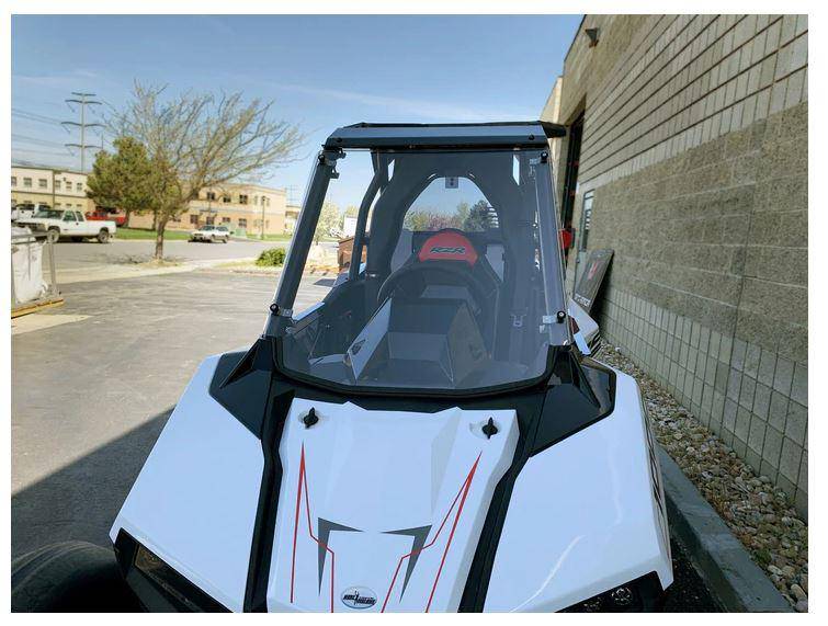 Polaris RZR RS1 Polycarbonate Hard Coated Full Windshield with Billet Clamps (2018+)