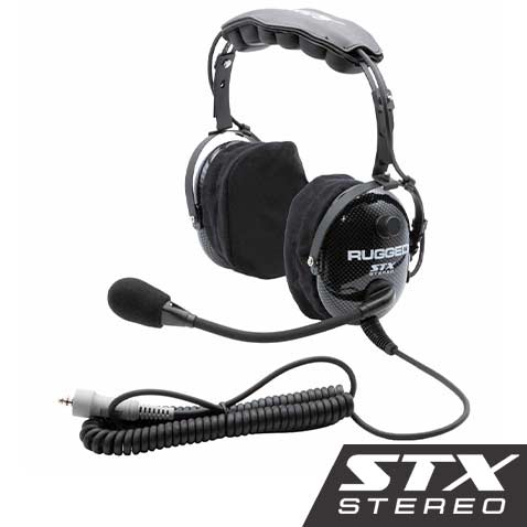 H22 STX Stereo (OTH) Over The Head Headset for Stereo Intercoms- Carbon Fiber