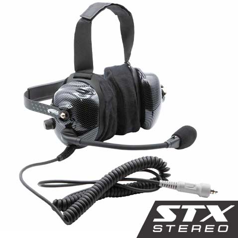 H42 STX Stereo Behind the Head (BTH) headset for Stereo Intercoms- Carbon Fiber