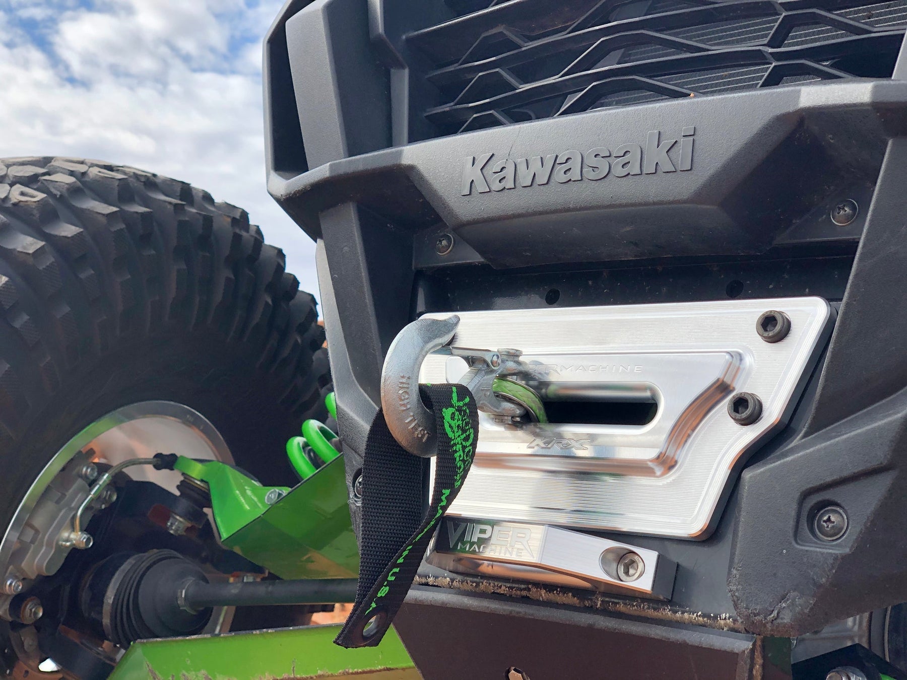 Kawasaki KRX 1000 Billet Winch Plate with Integrated Rope Hawse (2020+)