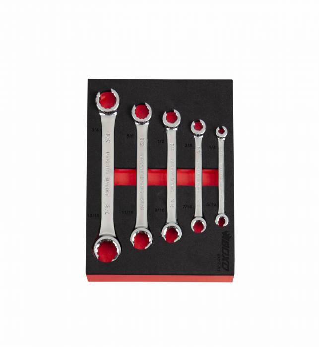 5 PC SAE 12 PT FLARE NUT WRENCH SET  BX517-R2