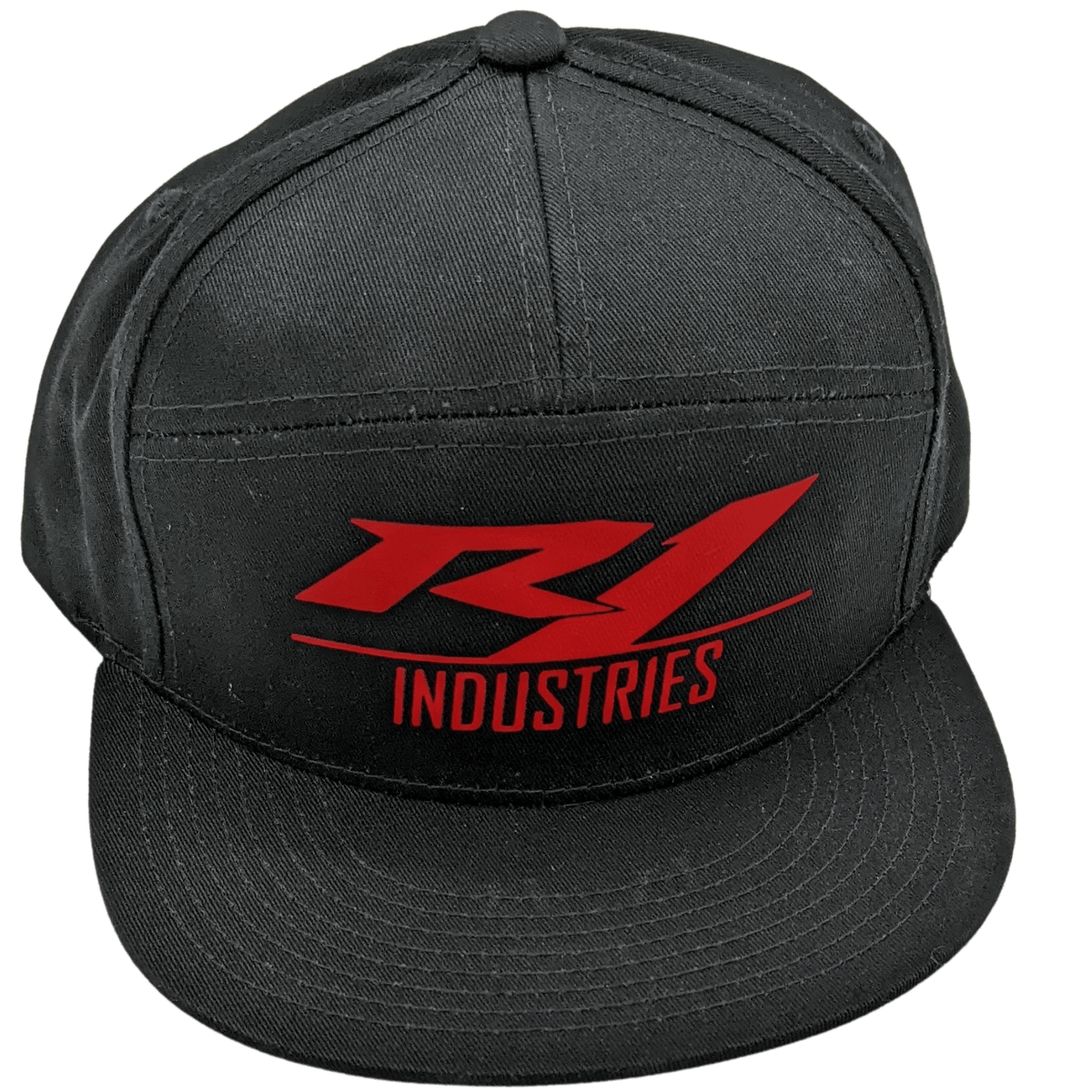 black r1 snapback hat with red logo