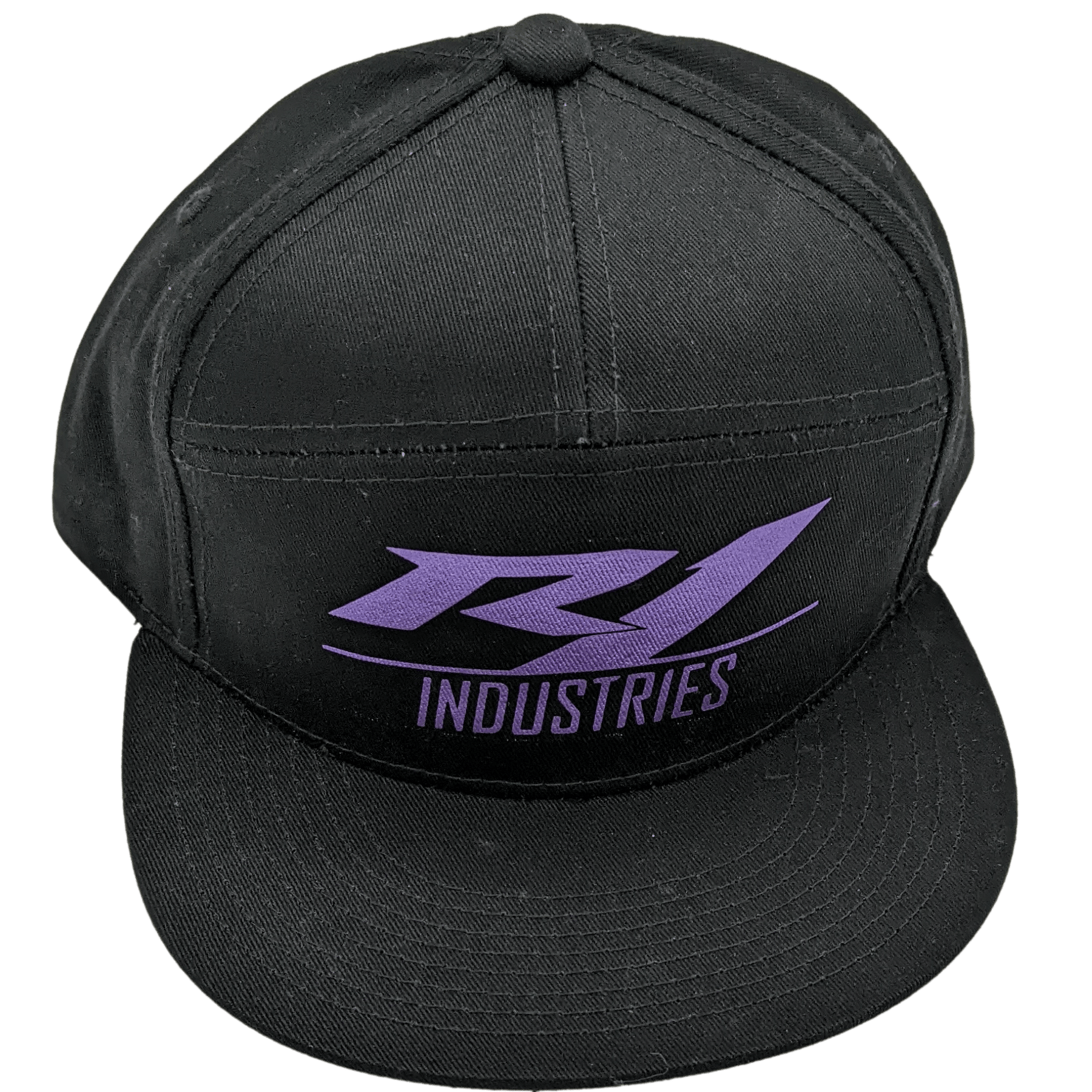 black r1 snapback hat with purple logo