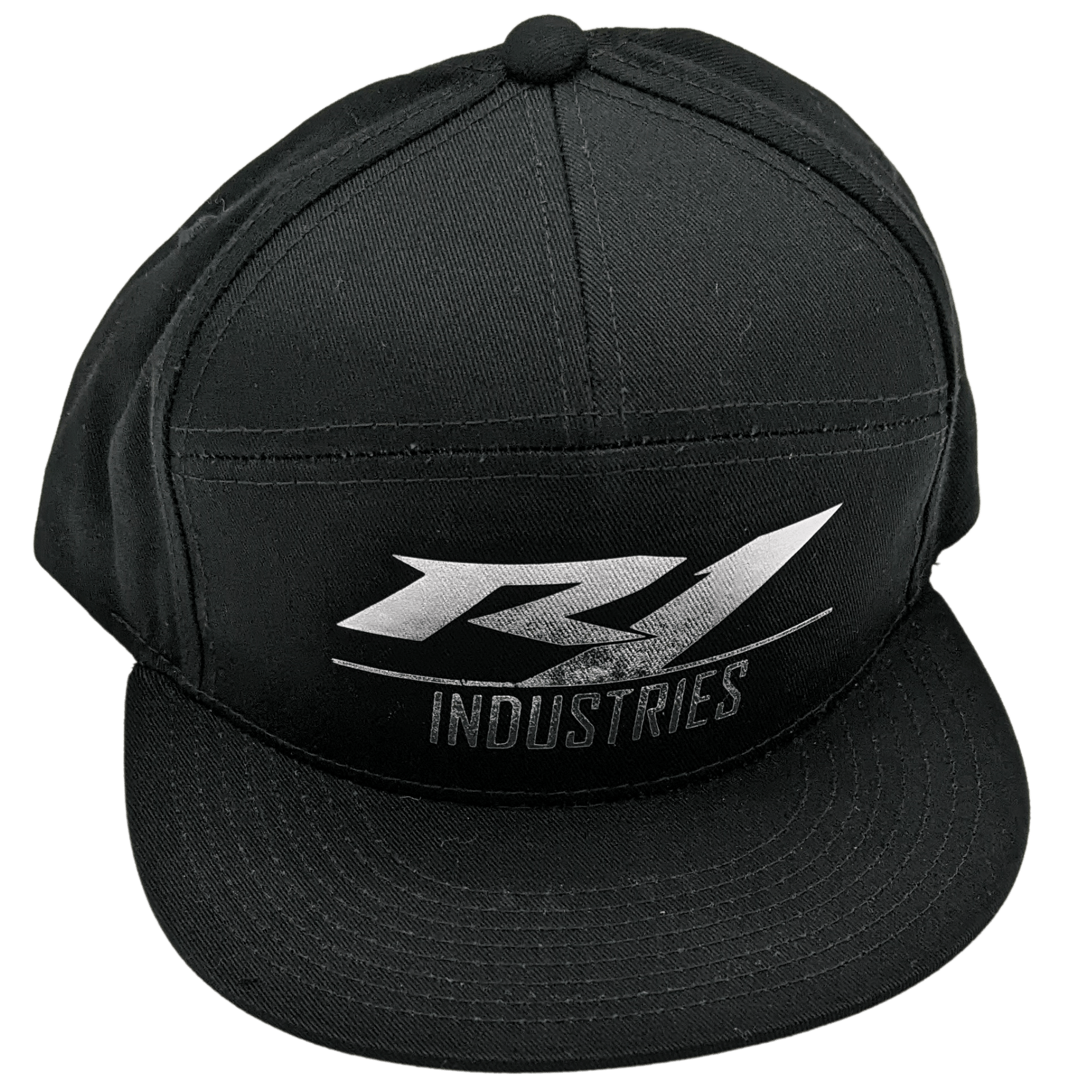 black r1 snapback hat with silver logo