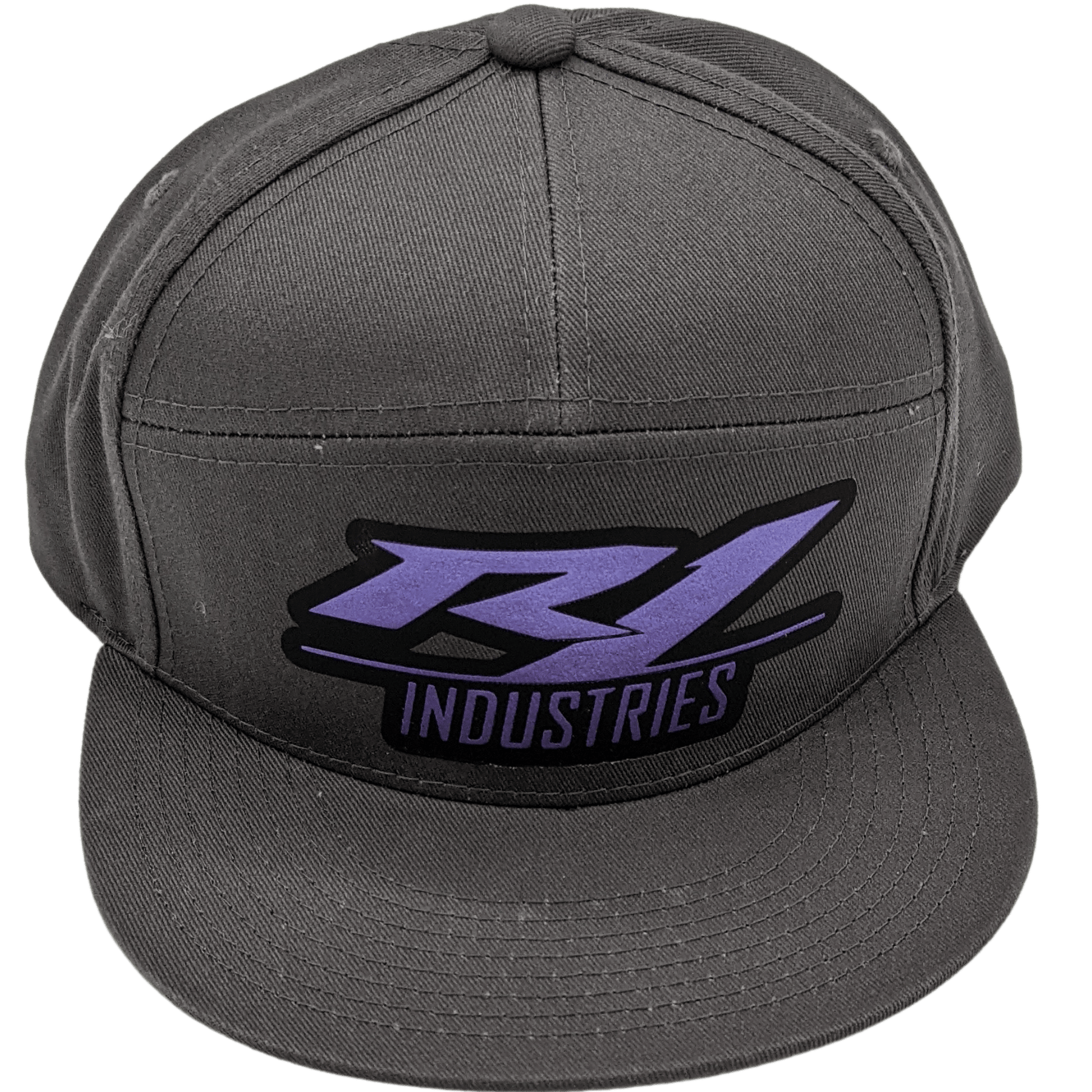 gray r1 snapback hat with purple logo