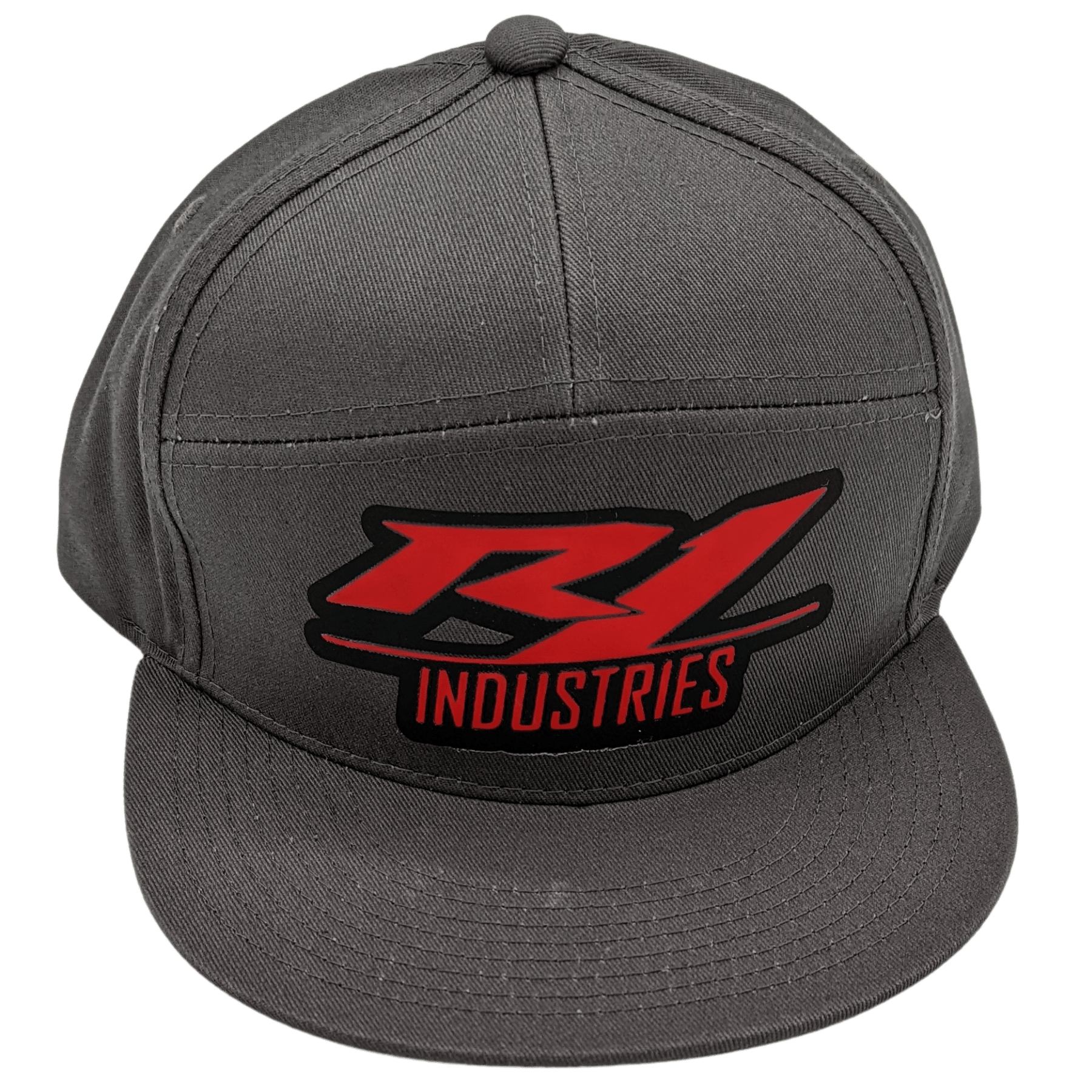 gray r1 snapback hat with red logo