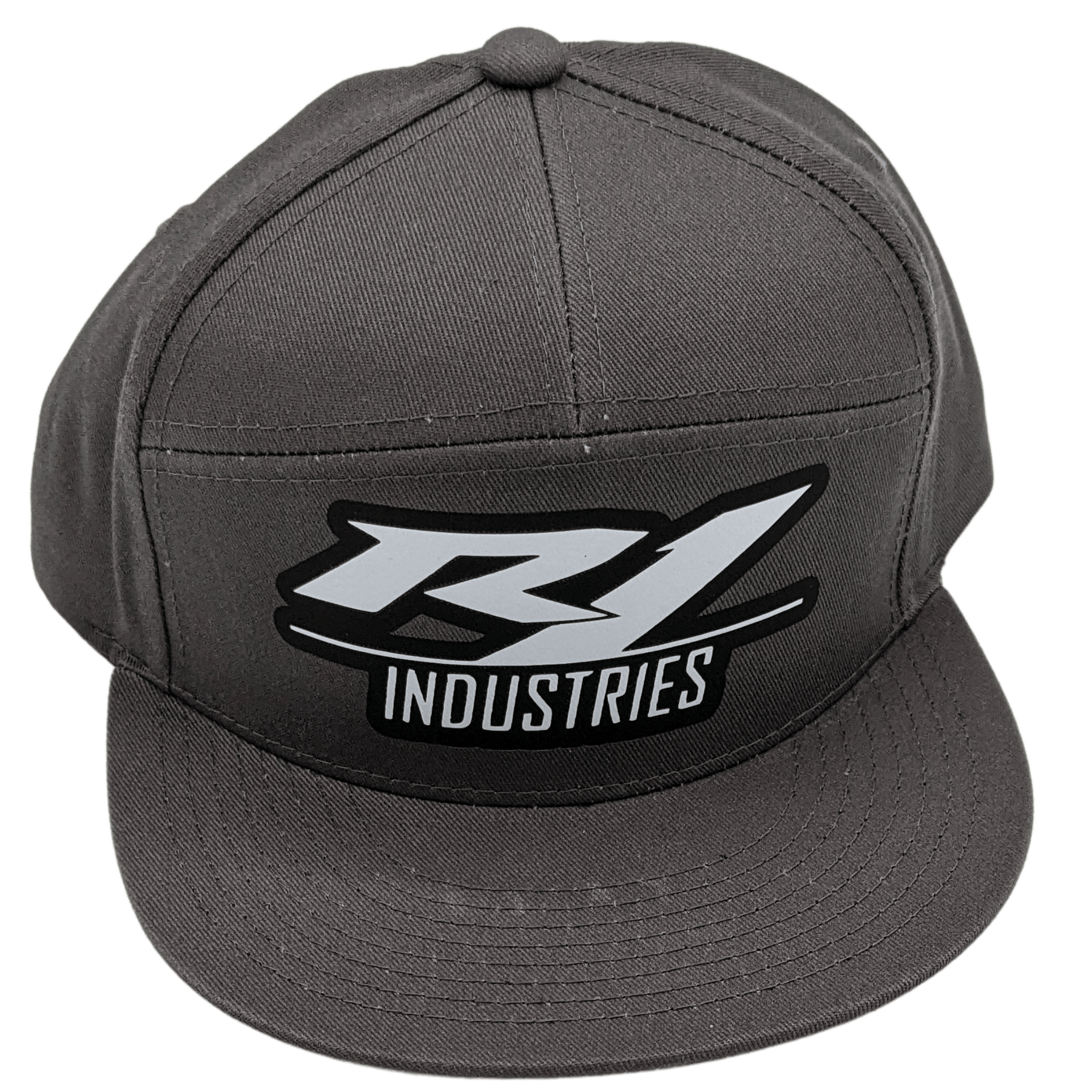 gray r1 snapback hat with white logo