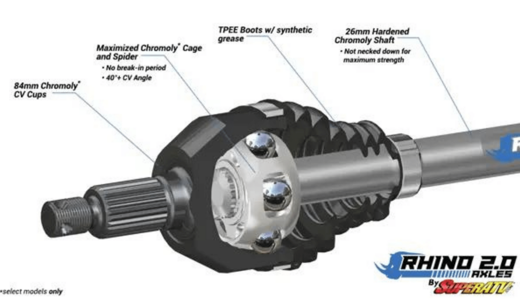 Can-Am Commander Rhino 2.0 Heavy-Duty Axles (2011+)