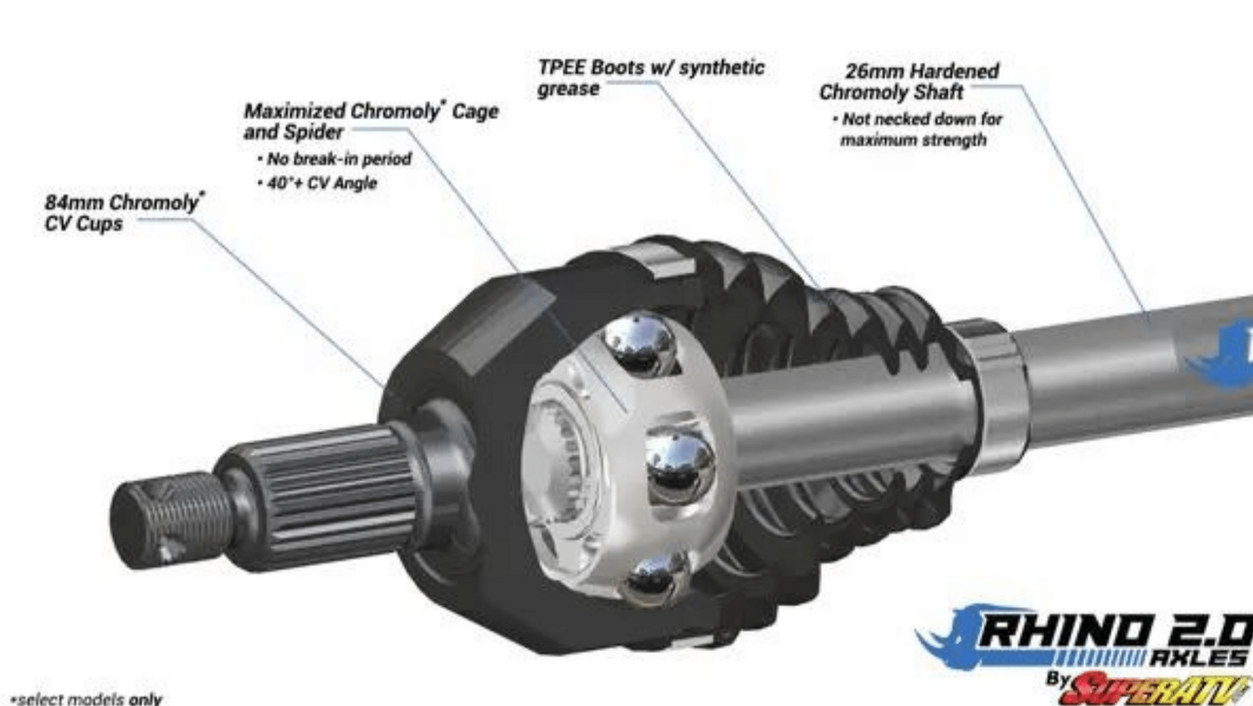 Polaris Ranger XP 900 Rhino 2.0 Heavy-Duty Axles (2013+)