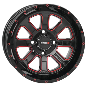 gloss black/red st-4 aluminum system 3 utv wheels